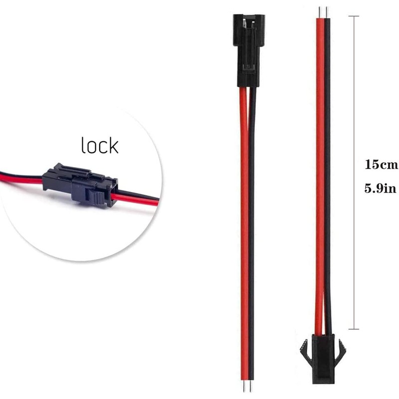 10 Pairs 2 Pin JST SM Male LED Connector Cable