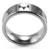 (8mm) Unisex or Men's Hunting/Deer Crossing Wedding Ring Band. Silver