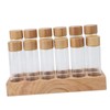 Coffee Bean Storage Tube Glass Coffee Bean Cellar with Wooden