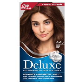 Wella Deluxe, Tinte Permanente 4.45 Castaño Cobrizo Caoba, 207 G