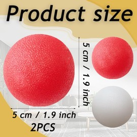 2 Pack Stress Relief Balls, Grip Strength Squeeze Ball for Hand Therapy Exercise Balls, Stress Balls for Adults Physiotherapy, Exercise Squeezer Fidget Therapeutic (White, Red)
