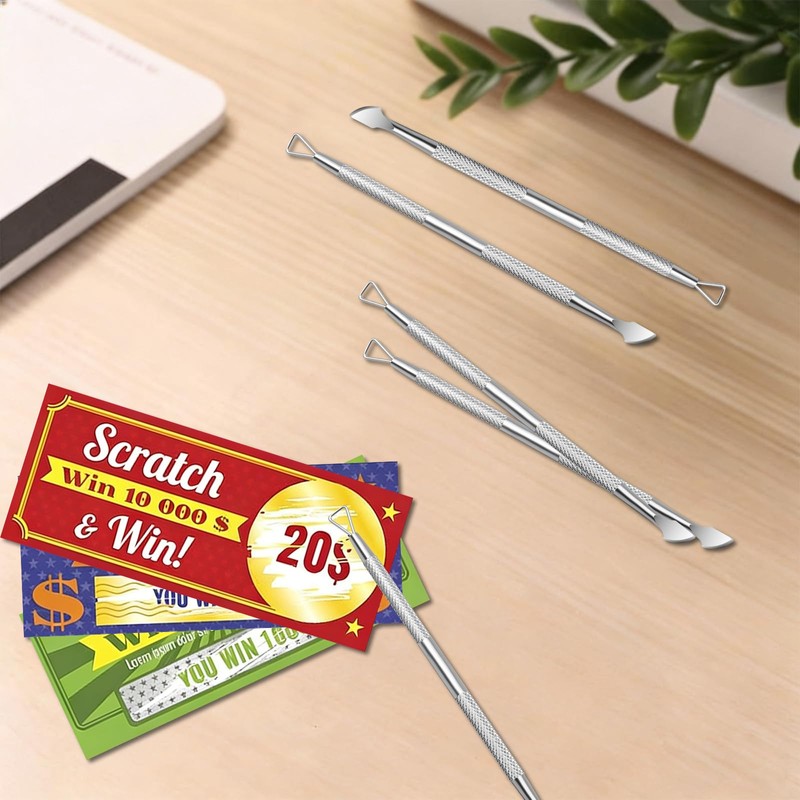 Lottery Ticket Scratcher Tool 5PCS Portable Multi-Use Metal Lotto Scraping