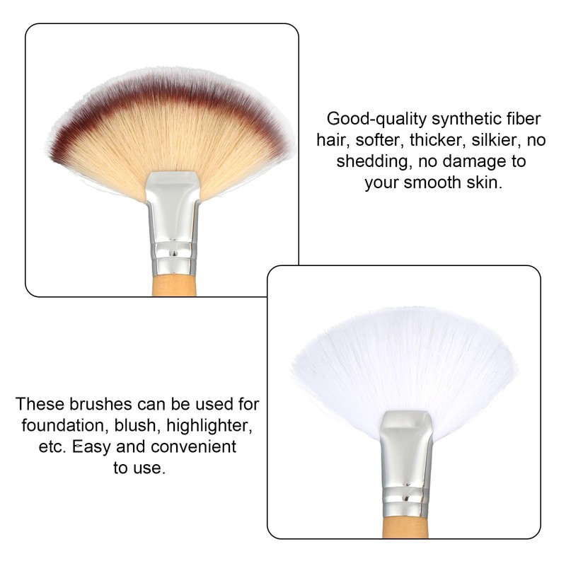 lasuroa 4 Stück Gesichtsfächerpinsel, Weiche Flauschige Fächer Make up Pinsel