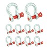 QWORK 3/8" Galvanized Screw Pin Anchor Shackles, 10 Pack D-Ring