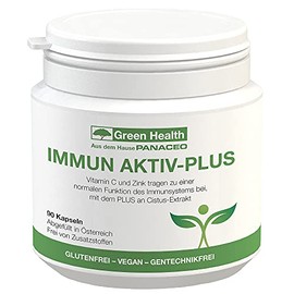 Green Health Immun-Aktiv Plus Capsules Pack of 90 with Vitamin C High Dose Zinc & Cistus Extract