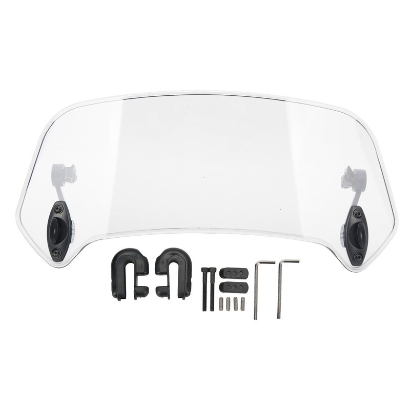 Motorcycle Windscreen Adjustable Clip On Windshield Universal Wind Deflector for