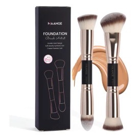 2 Brochas Kabuki Maquillaje Profesional Base Polvo Corrector Color Oro Y Negro                                                                        