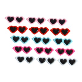 Tofficu 20Pcs Mini Heart Shaped Sunglasses Charms for Scrapbooking and DIY Jewelry Making Flatback Decor for Crafts for Phone Cases Hair Accessories and More