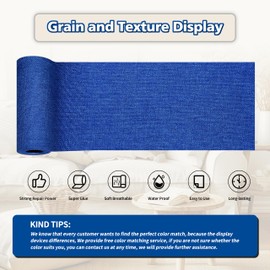 KING MOUNTAIN Linen Repair Patches, Self-Adhesive Fabric Patches, 4 X 63 inch Extra Size, Multi Color, Can be Used for Sofa Repair (Navy Blue)