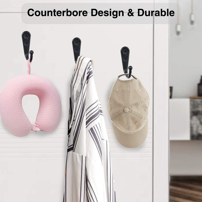 14 PCS Wall Mounted Hooks Coat Hooks with 30 PCS
