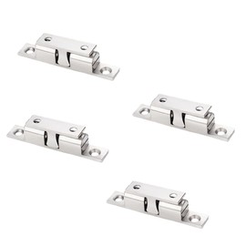 Solid Brass Cabinet Door Catch Double Ball Roller Catch Latch for Marine Yacht RV Cabinet Tension Latch Easy Installation (Silver, 42mm-4pcs)