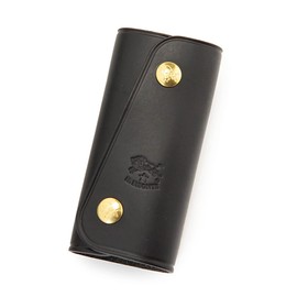 IL BISONTE Key Case, Leather, Genuine Leather, Cowhide Leather, Women's, Men's, Unisex, Size: 4.3 inches (11 cm), Black