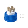 MUHWA Lab Safety 4-Port Cap with 1/4"-28 Thread Inserts Hole