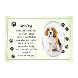 Glass Frame My Pet Memorial Picture Frame with Sentimental Word and Paw Designs | Remembrance Photo Frame | My Pet Memory 10x15 cm (My Dog)