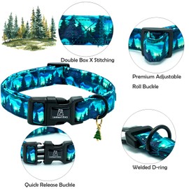 Lionheart glory Dog Collar Green Cute Collar for Small Dogs Spring Summer Female or Male Collars Pets Gift Adjustable Heavy-Duty Pet Collars
