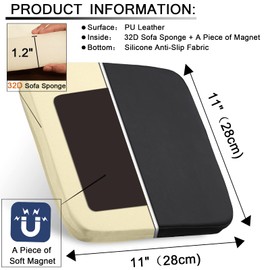 BUYUE Enhanced Anti-Slip Magnetic Bar Stool Cushions Set of 4, Luxury PU Leather Waterproof Small Seat Cushions for Café Bistro Stackable Metal Stools (Square, Dark Gray, 4)