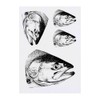 4 x 'Salmon Fish Head' Temporary Tattoos - Water Resistant,