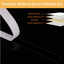 PLAXIARY 6mmx25M 2 Rolls Clear Thin Double Sided Tape Thin Clear Mounting Tape for Tablets Screen, LED Strips, Electronic Parts, Fabric, Arts Crafts Heat Resistant, Residue Free