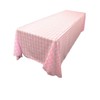 LA Linen Poly Checkered Rectangular Tablecloth, 90 by 132-Inch, Pink/White