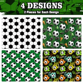 Mpanwen Papel de regalo de fútbol para niños y niños, 8 hojas de papel de regalo grande con temática de fútbol para Navidad, cumpleaños, día festivo, 27 x 39.5 pulgadas por hoja