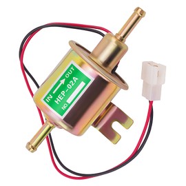 LCGLY Universal 12V Electric Fuel Pump Metal,Low Pressure 2.5-4 PSI Inline Fuel Pump,For Motorcycle Carburetor ATV，Trucks Boats For Gasoline or Diesel Engine HEP-02A