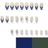 White Blue Press on Nails Medium Almond Fake Nails with