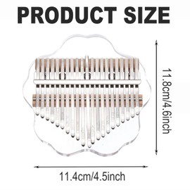 Wzenclave 17 Key Kalimba Thumb Piano, Transparent Acrylic Portable Finger Piano with Tuning Hammer, Music Sheet, Adults, Beginners, Professionals & Music Teachers