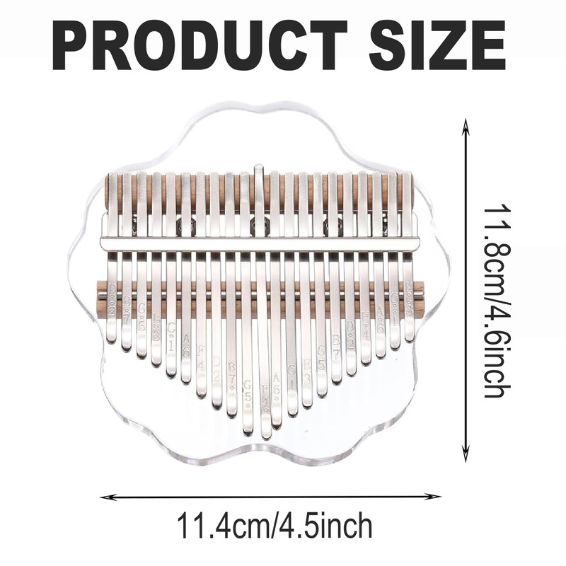 Wzenclave 17 Key Kalimba Thumb Piano, Transparent Acrylic Portable Finger