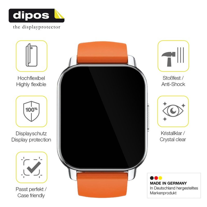 dipos FLEX 2x Schutzfolie klar passend für Poonur Y6 1.95