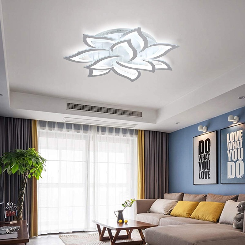 Garwarm Dimmable LED Ceiling Light, 72W Modern Acrylic Flush Mount