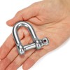 com-four® 2x D-shaped shackles - large shackles snap hooks with