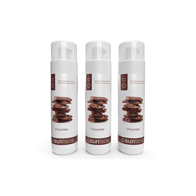 3 x Suntana Chocolate Fragranced 12% Sunless Self Tanning Mousse