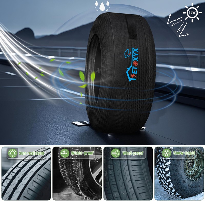 2 Pack Seasonal Tire Tote, 700D Spare Tire Cover -