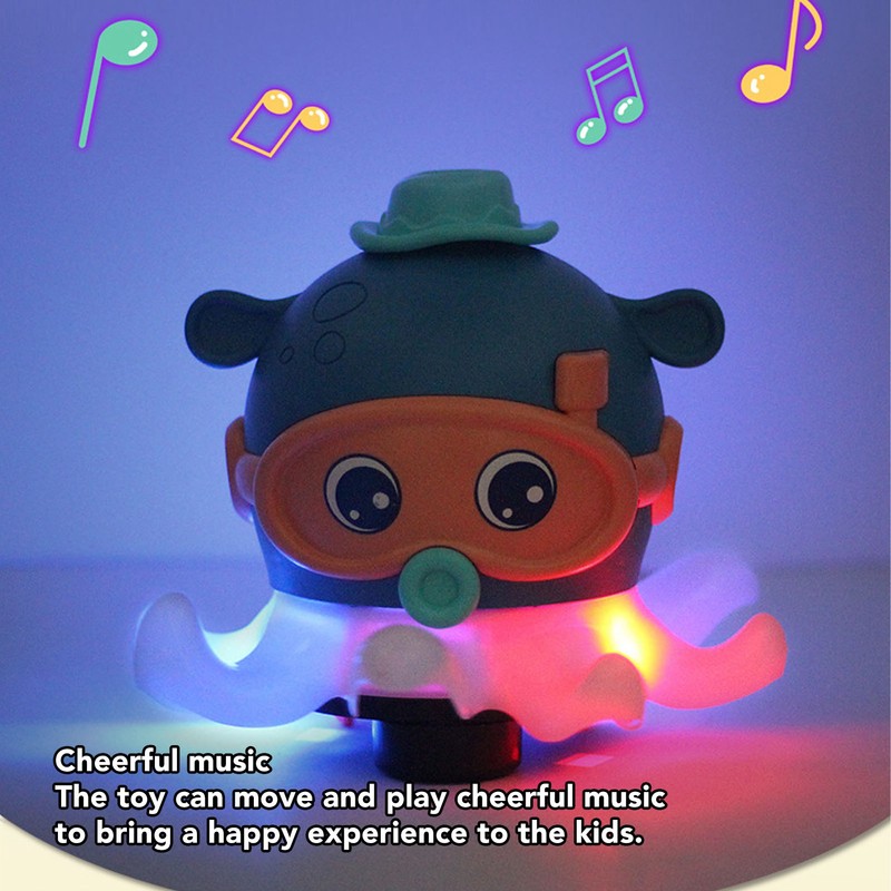 Baby Floating Ball Toy Electric Octopus Bath Toy Music Light