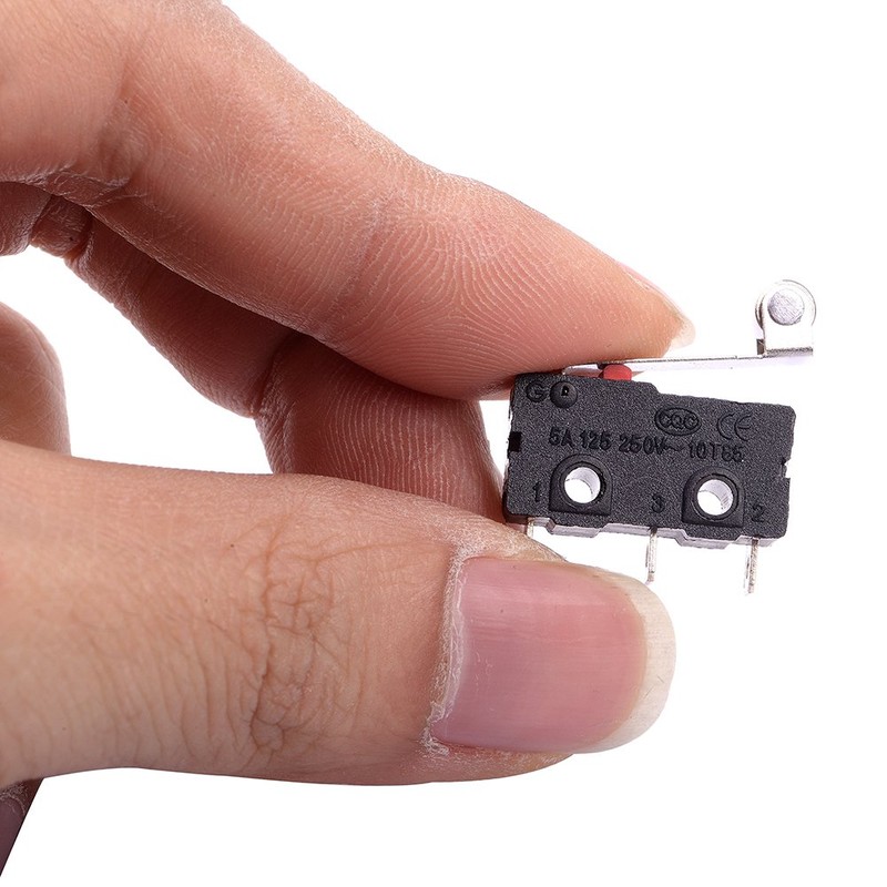 Cylewet 20Pcs Momentary Hinge Metal Roller Lever Micro Switch AC