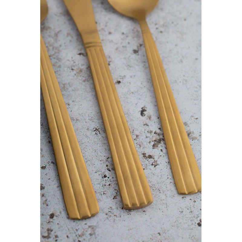 Mikasa Gold Cutlery Set in Gift Box, Stainless Steel, 16