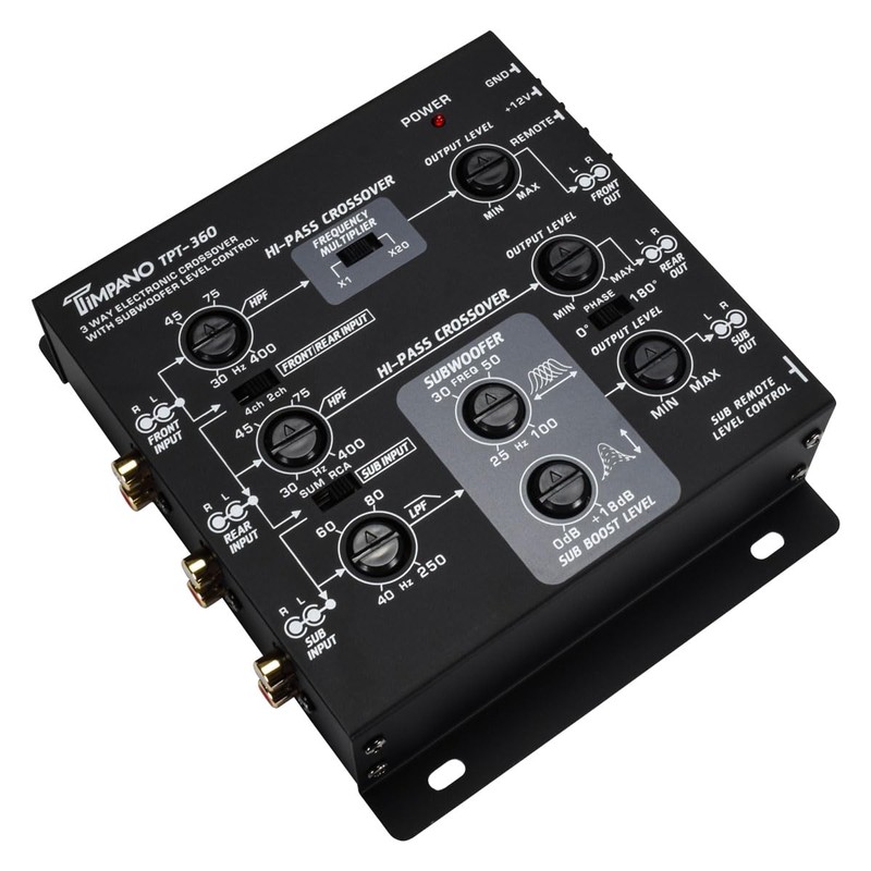 Timpano 3-Way Electronic Crossover Remote Subwoofer Control Equalizer TPT-360