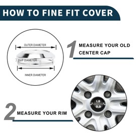 TUCKBOLD Car Wheel Hub Cap Rim Cover Hub Caps 64 mm 2.52 Inch OD Snap-in Plastic for Most Cars Silver Pack of 1