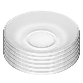 WHJY 6 pcs Clear Glass Plates, 5 inch Glass Plate Set, Small Dessert Plates Tea Plates Bulk