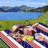 Poedist Extra Large Patriotic Picnic Blanket Waterproof,60"x 80"Foldable Machine Washable