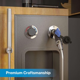 Aquor Handheld Shower Kit with Shower Wand and Wall Mount, Hand Shower Includes Handheld Shower Head with Hose (60 INCH) and Shower Head Holder Wall Mount, Stainless Steel and Brass