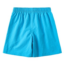 NATUST Boy's Swim Trunks Beach Board Shorts Swimming Surfing Pants with Mesh Lining Blue 7-8 Years