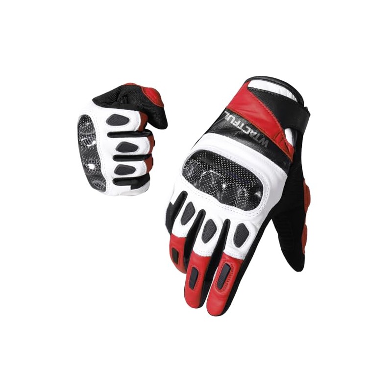 WTACTFUL Carbon Goat Leather Motorcycle Gloves for Ultimate Protection and