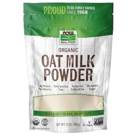 N/A NOW Organic Oat Milk Powder 12 oz – Avena Vegana Sin Azúcar ni Lácteos