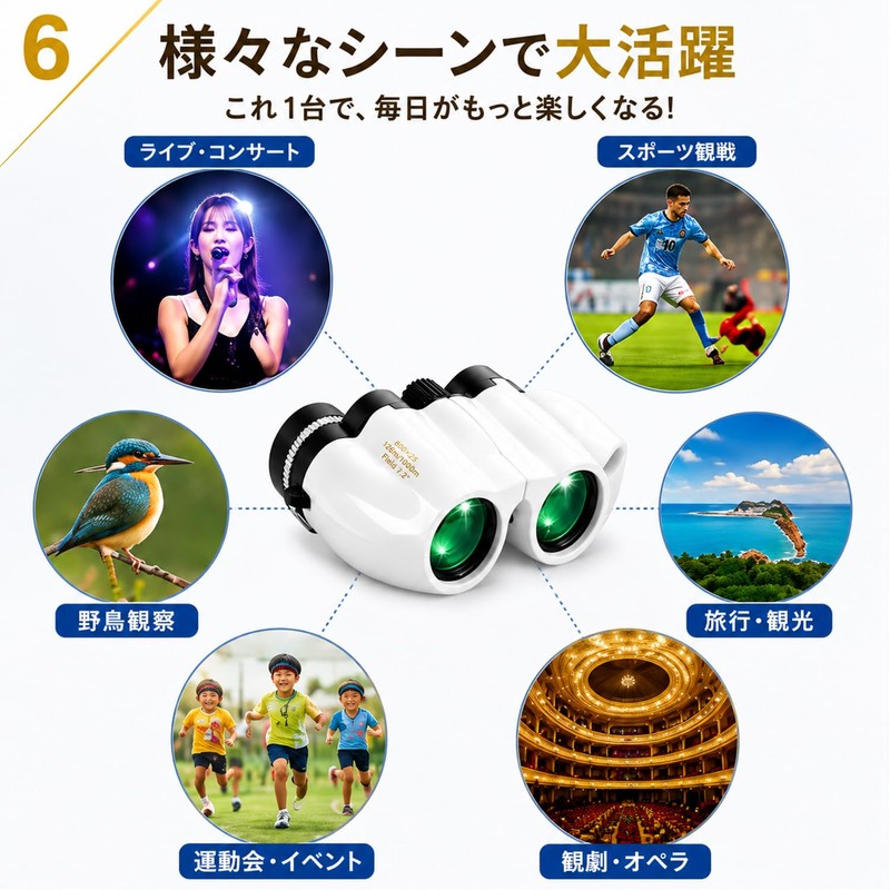 Cocolat Binoculars for Live Use, Opera Glass, 20 Times, Ultra