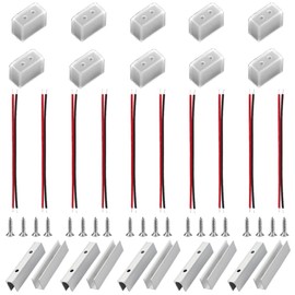 LED Tape Connector, DIY Tool (End Caps x 20, Wire x 10, Mounting Clips x 10, Screws x 20), 0.5 x 0.2 inches (12 x 6 mm), SMD2835 LED Tape Light, For Reconnecting and Fixing