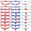 Tewloss 24 Pcs 4th of July Bracelets Red White and