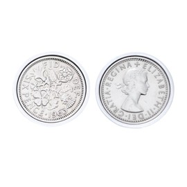 Polished Sixpence Cufflinks | 1963 Anniversary 1963 Coins 62nd Birthday