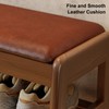 Shoe Rack Bench with Leather Cushion,2 Tiers Shoe Bench with
