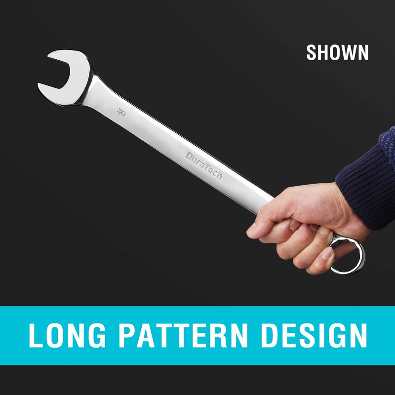 DURATECH Long Pattern Combination Wrench Set, Metric, 5-Piece, 23-30mm, 12
